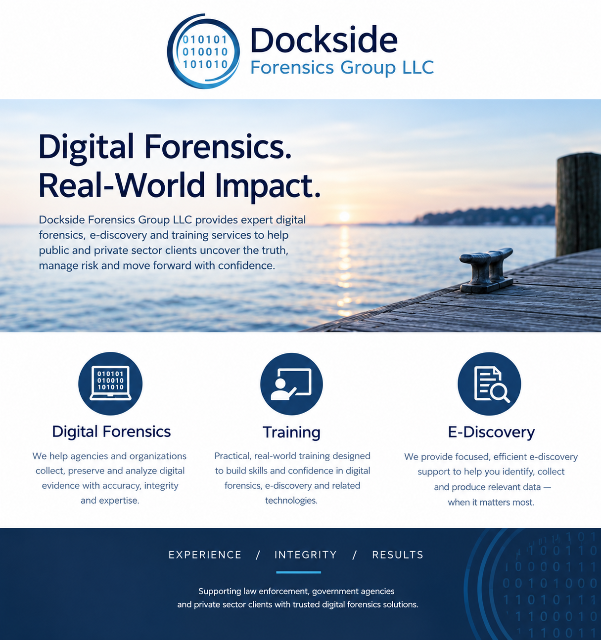 Dockside Forensics Group LLC — digital forensics, training, and e-discovery services.